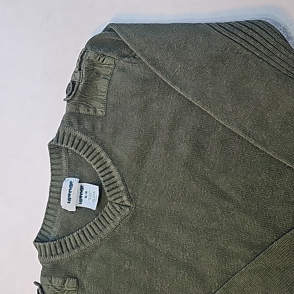 Boys Uproar Cotton Sweater Army Green